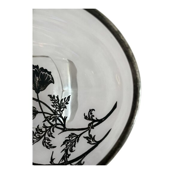 Vintage 1950s Silver Overlay Oval Bowl – Floral Design, Aged Patina, Tiny Flaws - Picture 3 of 8